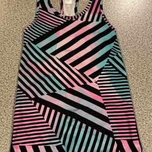 Ivivva by Lululemon Geometric Racerback Tank – Pink/Blue/Black - Size 6 Kids